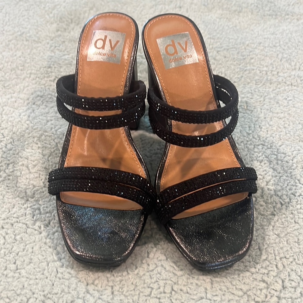 Dolce Vito black sparkly sandals